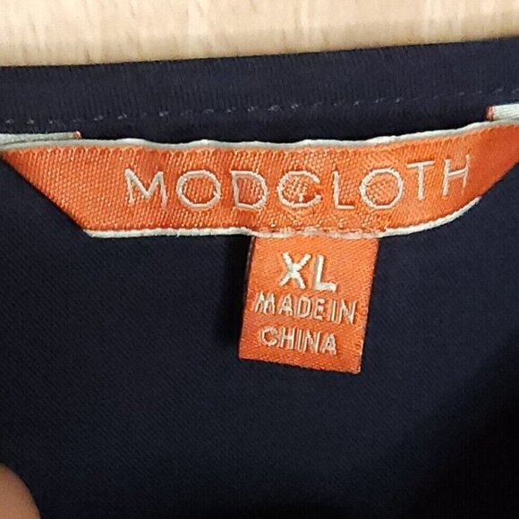 Modcloth Navy Blue Silky Adjustable Strap Tunic Cami XL - Picture 5 of 7